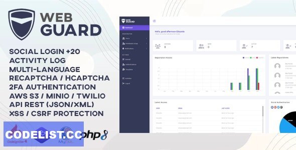 WebGuard v1.1.0 - Advanced PHP Login and User Management