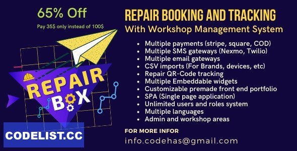 Repair box v0.5.8 - Repair booking,tracking and workshop management system - nulled
