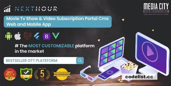 Next Hour v5.4 - Movie Tv Show &amp; Video Subscription Portal Cms Web and Mobile App - nulled
