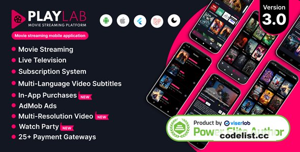PlayLab v3.0 - Cross Platform on Demand Movie Streaming Mobile Application