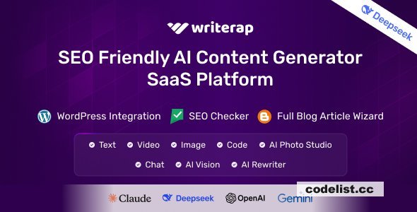 Writerap v1.2.0 - AI Content Generator with SEO Optimizer SaaS Application