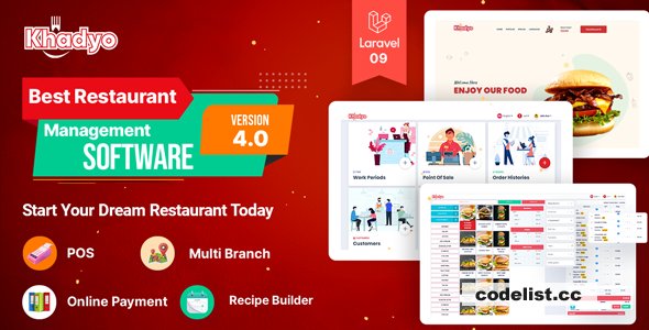 Khadyo v4.1.0 - Restaurant Management Software and Restaurant POS with Online Food Ordering Website