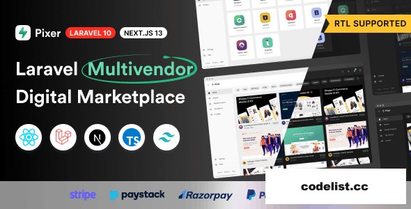 Pixer v6.2.0 - React Laravel Ecommerce Multivendor Digital Marketplace