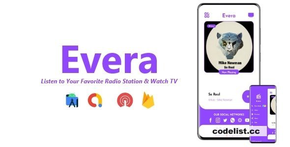 Evera v3.0.0 - Single Station Radio &amp; TV App | ADMOB, FIREBASE, ONESIGNAL