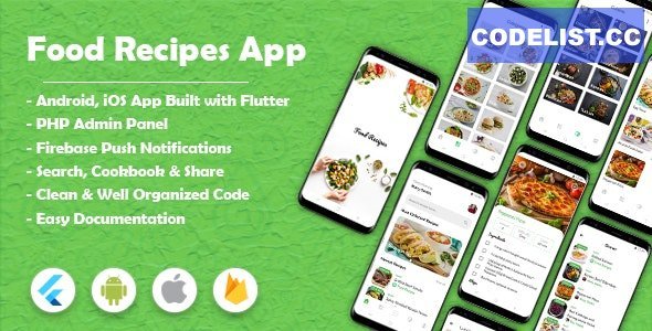 Food Recipes Flutter App (Android &amp; iOS) v1.6