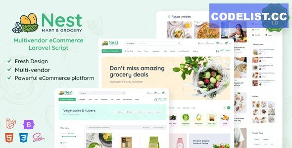 Nest v1.13.2 - Multivendor Organic &amp; Grocery Laravel eCommerce - nulled