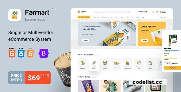 Farmart v1.13.0 - Single or Multivendor Laravel eCommerce System - nulled