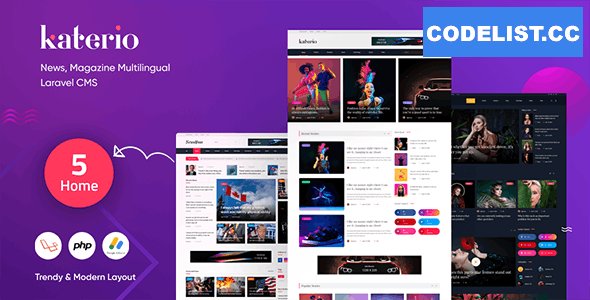 Katerio v1.0.8 - News, Magazine Multilingual Laravel CMS
