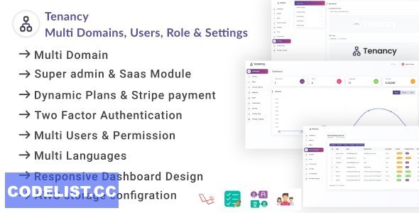 Tenancy v1.0.3 - Domains, Database, Users, Role, Permissions &amp; Settings