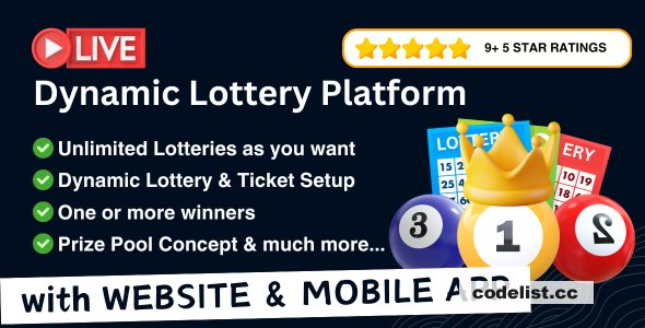 Dynamic Lottery &amp; Competition Platform v4.9 – Online Lotteries, Lucky Draws, Raffles, and Contests