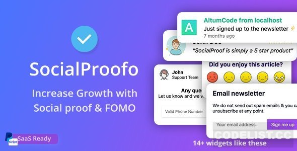 SocialProofo v7.1.0 - 14+ Social Proof &amp; FOMO Notifications for Growth (SaaS Ready)