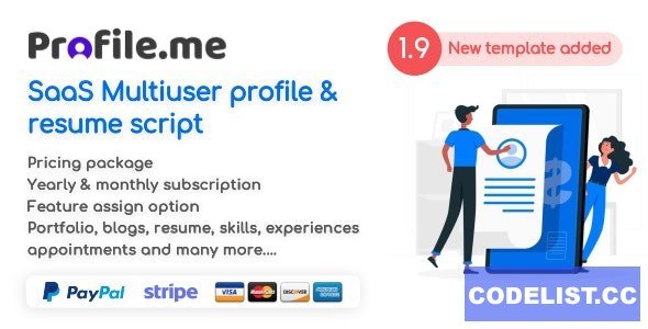 Profile.me v1.9 - Saas Multiuser Profile &amp; Resume Script - nulled