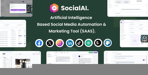 SocialAI v1.6 - Artificial Intelligence Based Social Media Automation &amp; Marketing Tool (SAAS)