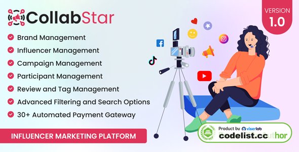 CollabStar v1.0 - Influencer Marketing Platform - nulled