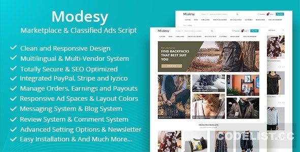 Modesy v2.3.2 - Marketplace &amp; Classified Ads Script - nulled
