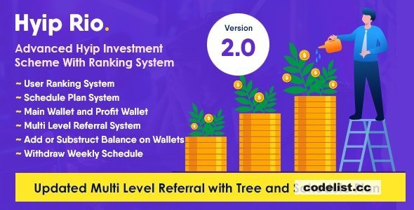 Hyip Rio v2.1 - Advanced Hyip Investment Scheme With Ranking System