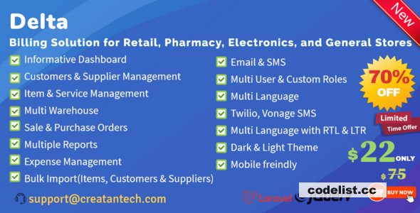 Delta v1.4 - Invoicing, POS, Billing &amp; Inventory Management System with GST &amp; CRM