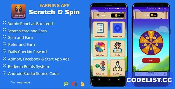 Scratch &amp; Spin to Win Android App with Earning System (Admob, Facebook, Start App Ads) v4.0