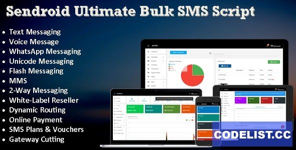 Sendroid v3.1.3 - Ultimate Bulk SMS, WhatsApp and Voice Messaging Script with White-Label Reseller System