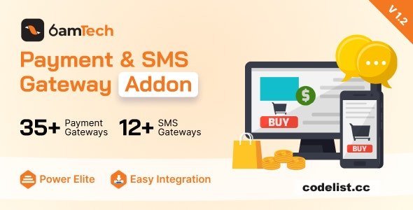 6amTech Payment &amp; SMS Gateway Addon v1.2 - nulled