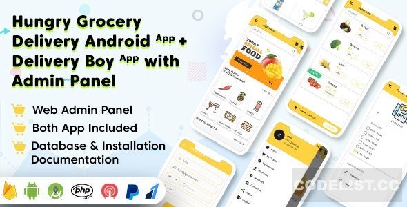 Hungry Grocery Delivery Android App and Delivery Boy App with Interactive Admin Panel v1.8