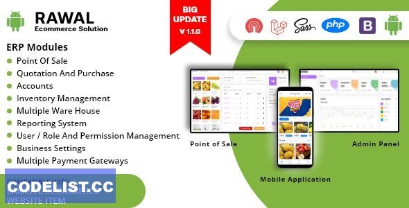 Rawal v1.1.9 - Android &amp; Laravel Ecommerce Solution with POS - nulled