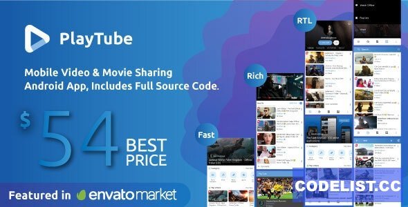 PlayTube v2.8 - Mobile Video &amp; Movie Sharing Android Native Application (Import / Upload)