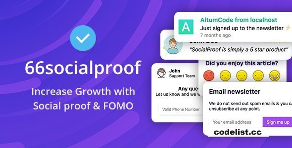 66socialproof v46.0.0 - Social Proof & FOMO Widgets Notifications (SAAS) - nulled