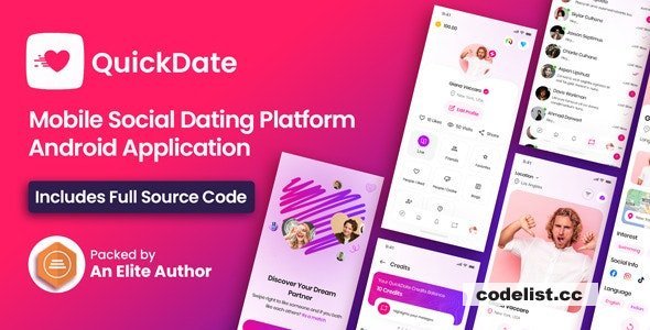 QuickDate Android v2.8 - Mobile Social Dating Platform Application