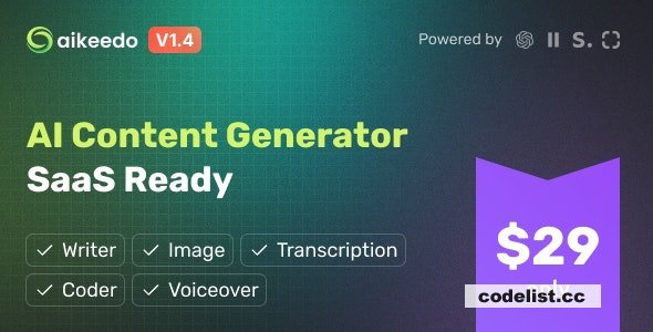 Aikeedo v1.4.3 - AI Content Generator Platform - SaaS Ready - OpenAI - nulled