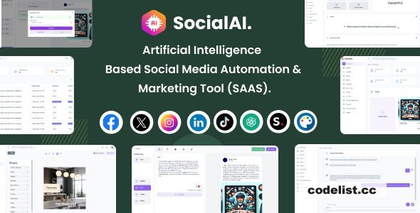 SocialAI v2.3 - Artificial Intelligence Based Social Media Automation &amp; Marketing Tool (SAAS)