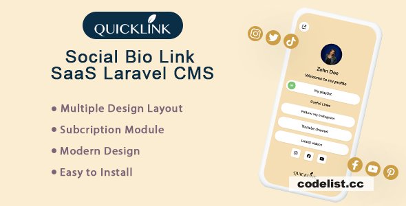 QuickBioLink v3.1 - Bio Link SaaS for Creators, Influencers and Businesses - nulled