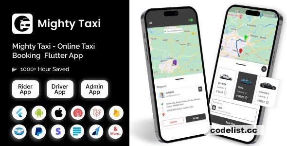 MightyTaxi v9.0 - Flutter Online Taxi Booking Full Solution