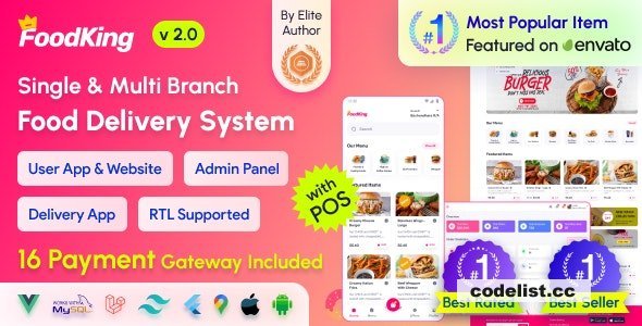 FoodKing v2.0 - Restaurant Food Delivery System with Admin Panel &amp; Delivery Man App - Restaurant POS