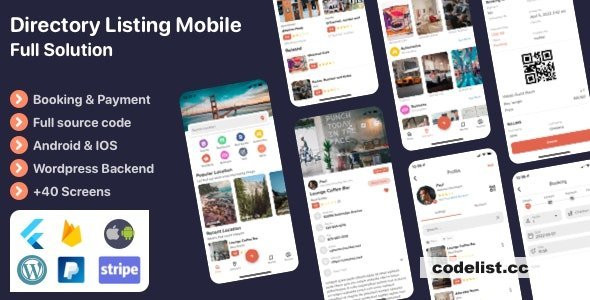 Listar FluxPro v1.2.2 - Flutter mobile directory listing & booking - Wordpress Backend