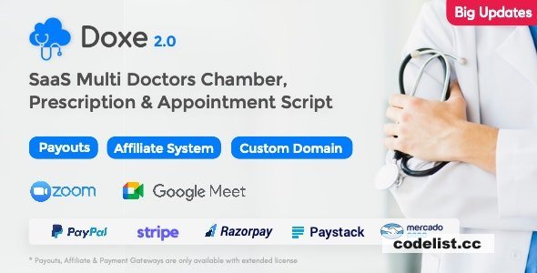Doxe v2.1 - SaaS Doctors Chamber, Prescription &amp; Appointment Software - nulled