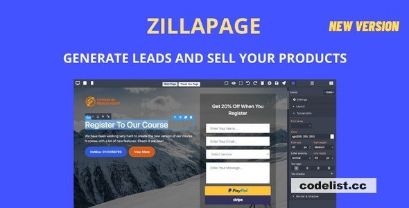 Zillapage v1.2.1 - Landing page and Ecommerce builder - nulled