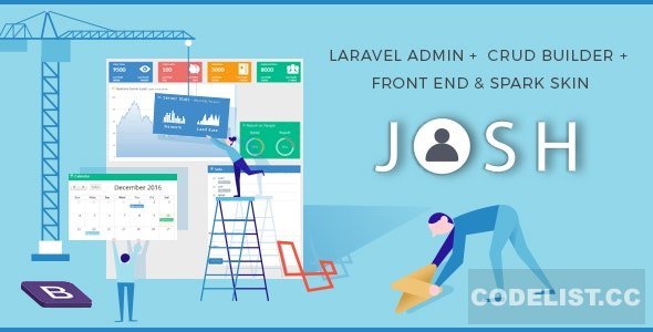 Josh v7.0.5 - Laravel Admin Template + Front End + CRUD