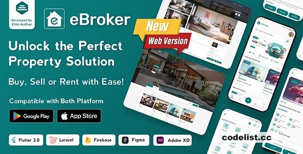 eBroker v1.1.2 - Real Estate Property Buy-Rent-Sell Flutter app with Laravel Admin Panel - nulled
