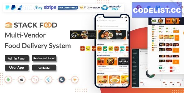 StackFood Multi Restaurant v6.0 - Food Delivery App with Laravel Admin and Restaurant Panel - nulled