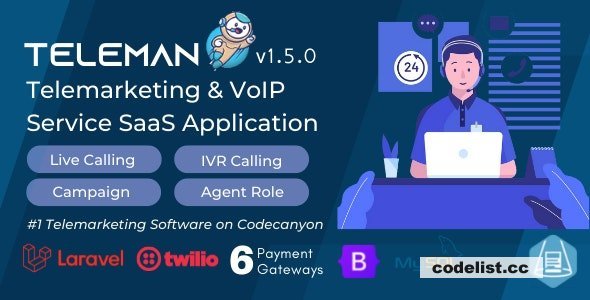 Teleman v1.5.0 - Telemarketing &amp; VoIP Service SaaS Application