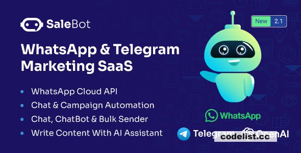 SaleBot v3.3.0 - WhatsApp And Telegram Marketing SaaS - ChatBot & Bulk Sender