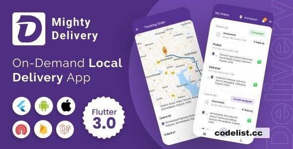MightyDelivery v19.0 - On Demand Local Delivery System Flutter App