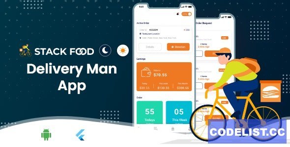 StackFood Multi Restaurant - Food Ordering Delivery Man App v7.5