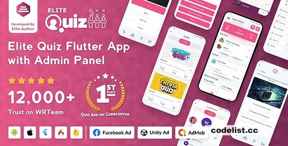 Elite Quiz v2.3.3 - Trivia Quiz - Quiz Game - Flutter Full App + Admin Panel - nulled