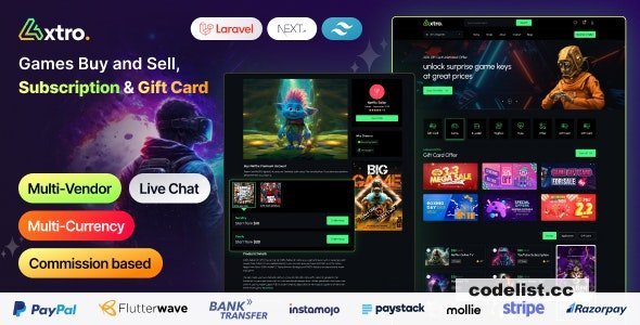 Axtro v1.5.0 - Games Buy and Sell, Subscription &amp; Gift Card Laravel Script