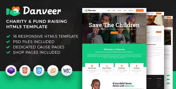 Danveer - Charity &amp; Fund Raising Responsive HTML5 Template