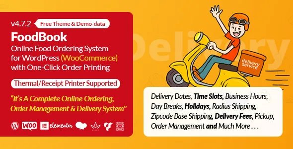 FoodBook - Online Food Ordering &amp; Delivery for WordPress with Restaurant Management System v4.7.1