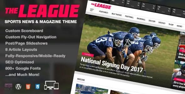 The League v4.5.0 - Sports News &amp; Magazine WordPress Theme