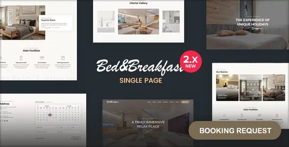 Bed &amp; Breakfast Responsive Single Page v2.0